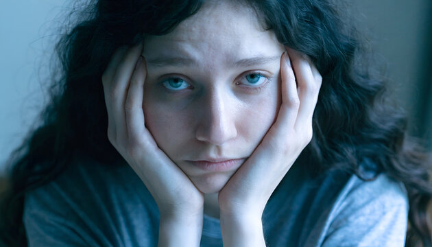 Young Woman Experiencing Stress, Anxiety and Emotional Distress