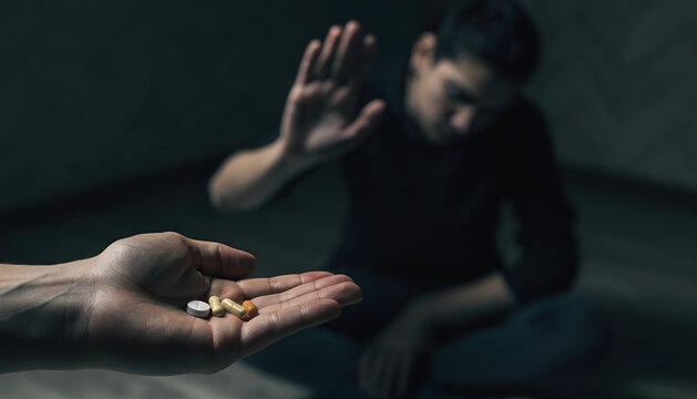 Pills and Emotional Struggle &mdash; Concept of Addiction and Mental Health
