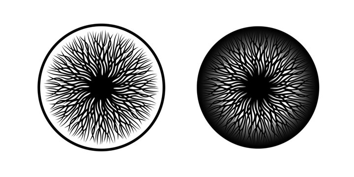 Eye Iris Design Element with Neural Network Pattern Vector Illustration