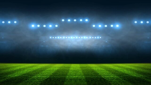 stadium Moving lights, animated flash with people fans.   soccer football	