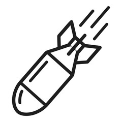 Naklejka premium Falling bomb vector line icon war concept