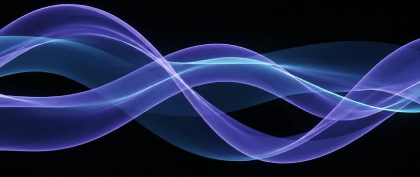 Elegant Electric Blue Purple Abstract Wave Animation