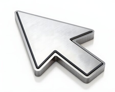 3d metallic computer mouse arrow pointer icon illustration