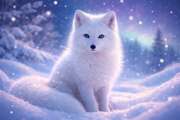 Fototapeta premium Majestic arctic fox in snow