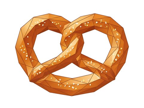 Baked pretzel isolated simple food illustration
