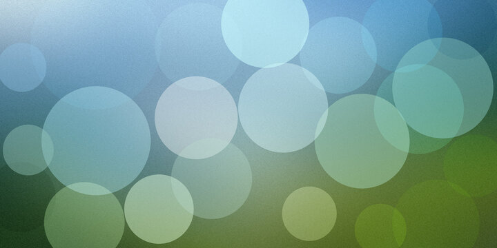 Abstract bokeh light blue green gradient background with transparent circles creating soft blur effect for websites.