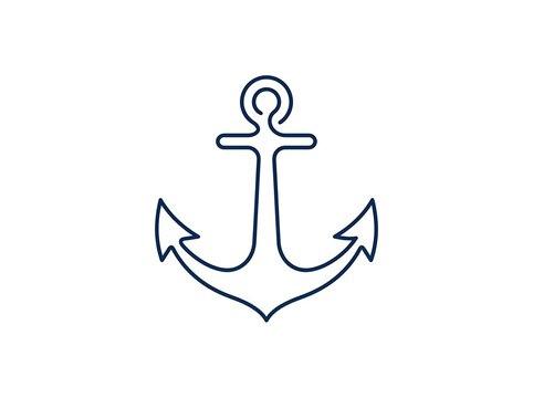 Nautical anchor symbol outline