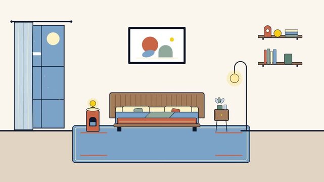 Minimalist Bedroom Interior Design Visualization Motion