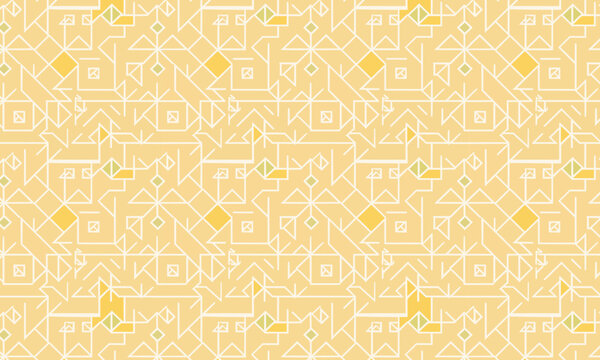 Golden Yellow Geometric Maze Seamless Vector Pattern for Wallpaper and Packaging