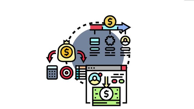 Cash flow statement showing money moving through business operations, managing finances, calculating income and expenses, and analyzing financial data for accounting and economic activity
