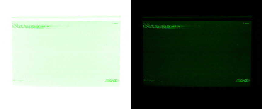 Green night vision screen overlay, military radar interface display, tactical HUD screen effect