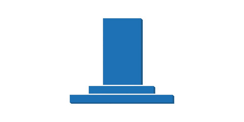 Obraz premium Blue trophy podium platform with three tiered levels for winner rank.