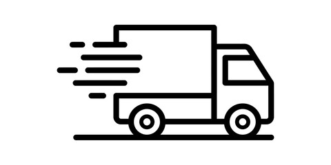 Express delivery van line icon for logistics and commercial shipping. © zain