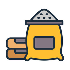 Naklejka premium Concrete Icon - Lineal Color