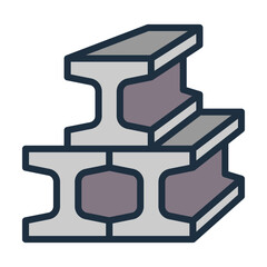 Naklejka premium Steel Beam Icon - Lineal Color