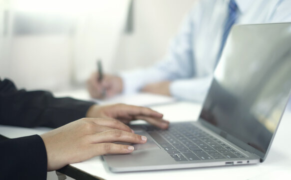 Business people hold a resume and talk to job applicants for job interviews about careers and Their personal history in the company. Recruitment concepts