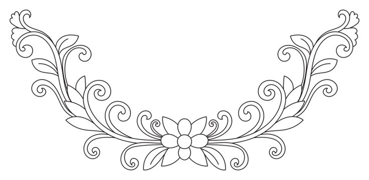 Simple lines, vintage decorative flowers, classic floral patterns.