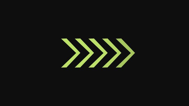 Right-directional red arrow loop animation. . Animated arrows  with smooth looping motion  moving right on black background with alpha channel. 4k video,, 