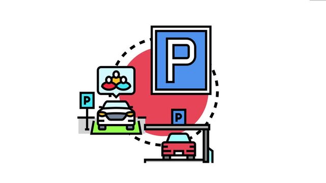 Vehicles utilizing a designated parking area and a shared carpool spot, highlighting concepts of reservation and caution around specific vehicle accommodations