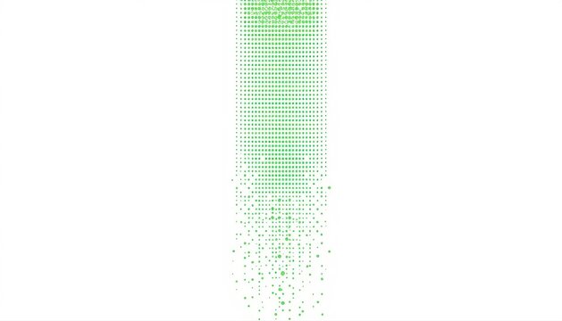Abstract vertical column pattern created by green digital grid lines on a clean white background with geometric design graphic texture matrix data cybernetic element futuristic structure abstract