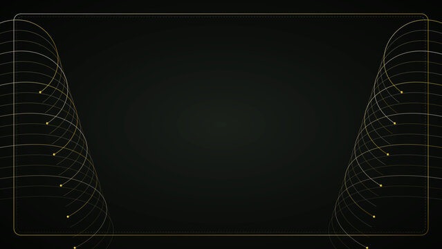 Graceful Art Nouveau whiplash curve floral archway with organic sinuous gold tendrils, 4k vector backdrop