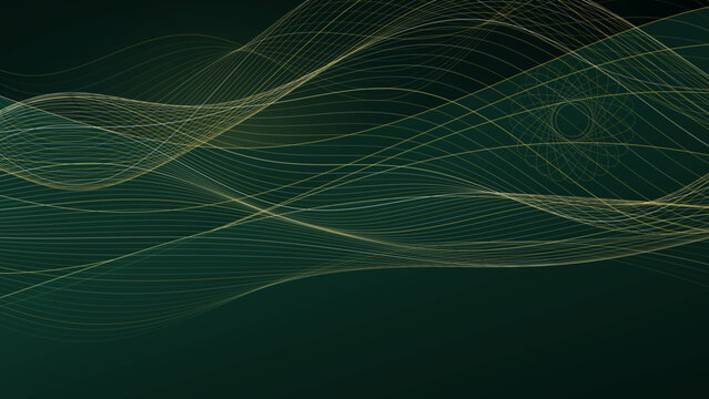 Royal emerald green banknote guilloche ribbon rosette curves with fine currency spirographs, 4k vector wallpaper