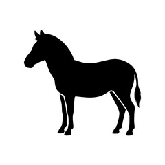 Naklejka premium Black silhouette of a zebra standing side view