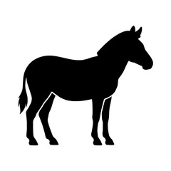 Naklejka premium Black silhouette of a zebra isolated on white background