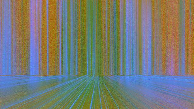 Colorful pixel art trees in abstract forest