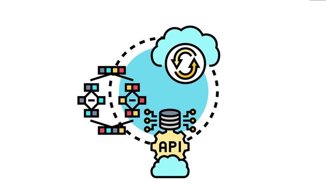 Cellular merging process icon the combining of data or elements for synchronization and integration within a cloud computing architecture