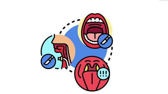 Human throat anatomy with painful tonsils and a scalpel representing surgery, indicating health problems, medical examination, and treatment for uncomfortable conditions