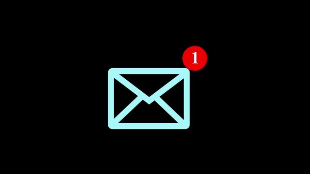 message box shape icon animation video notice receive massage animated sign symbol. Message mail box, 4k. Pulsing Neon lavender mail Box Animation: Glowing Mail Inbox Icon on black background.