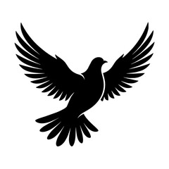 Fototapeta premium Flying Dove Bird Silhouette Vector Illustration