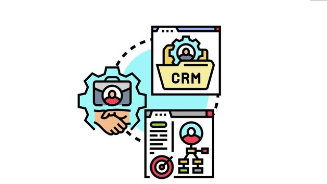 Central customer database concept depicting crm, client relationship management, and targeted marketing strategy for business growth