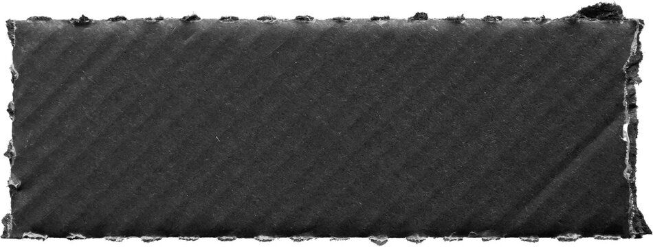 piece of black paper tear isolated on white background