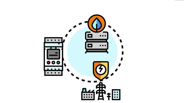 Centralized energy management control system managing green power sources and smart devices, optimizing electricity distribution for efficiency and sustainability in modern networks