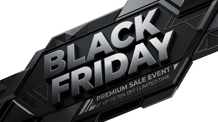Fototapeta premium Black friday dark metallic premium sale event promotional banner