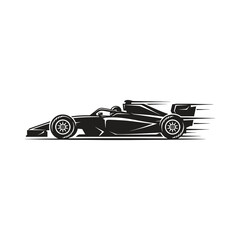 Naklejka premium Fast formula 1 race car motion motorsport silhouette vector