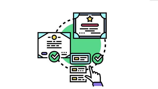 Certification concept design a verified professional credential, demonstrating achievement, quality, and valid document for expertise and career development