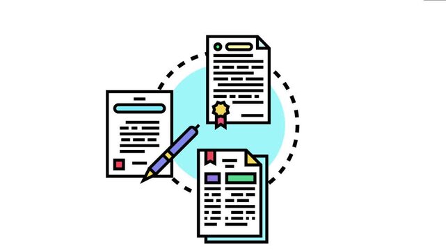 Notarized documents and legal papers being processed, confirming authenticity and official approval in a professional context