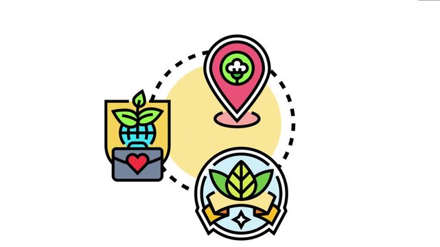 Concept visualizing certified sustainable forestry practices. Integrating icons for environmental protection. Responsible business ethics