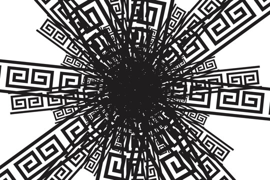 Abstract Greek Key Pattern Background for Social Media Template