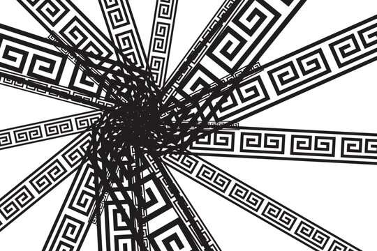 Abstract Greek Key Pattern Background for Social Media Template