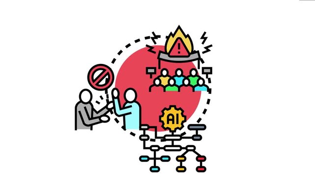 Icon conceptualizing challenging established norms, identifying problems, introducing new solutions, leveraging artificial intelligence, and driving progress in business and innovation
