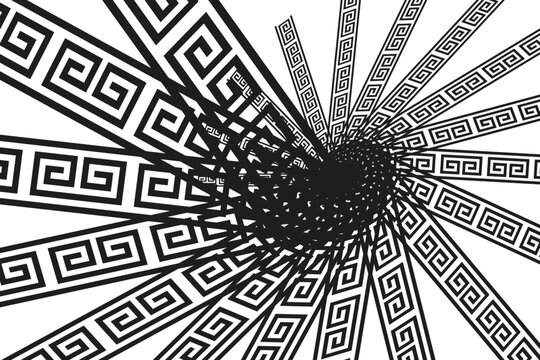 Abstract Greek Key Pattern Background for Social Media Template