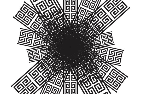 Abstract Greek Key Pattern Background for Social Media Template