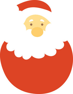 Cute Santa Claus Face, Christmas Character Cartoon Vector Illustration