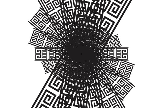 Abstract Greek Key Pattern Background for Social Media Template