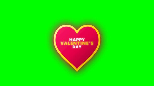 Valentines Day heart graphic with golden border for romantic greeting