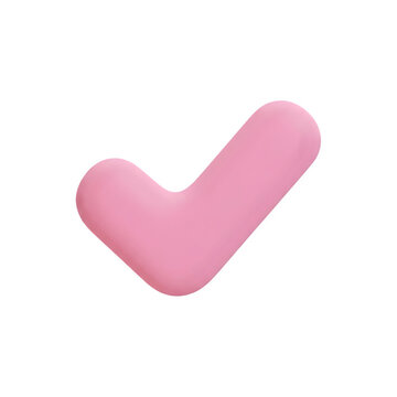 부드러운 볼륨감이 살아 있는 파스텔 핑크 컬러의 입체 체크(V) 아이콘 컷아웃
Pastel pink colored 3D check (V) mark icon cutout with smooth volume